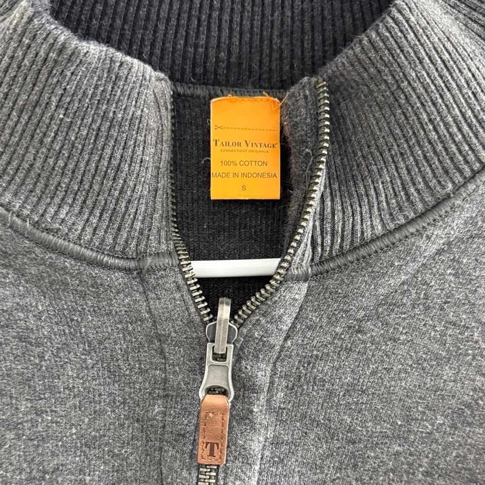 Tailor Vintage Charcoal Zip-Up Sweater